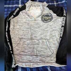 Black and gray pink sweatshirt